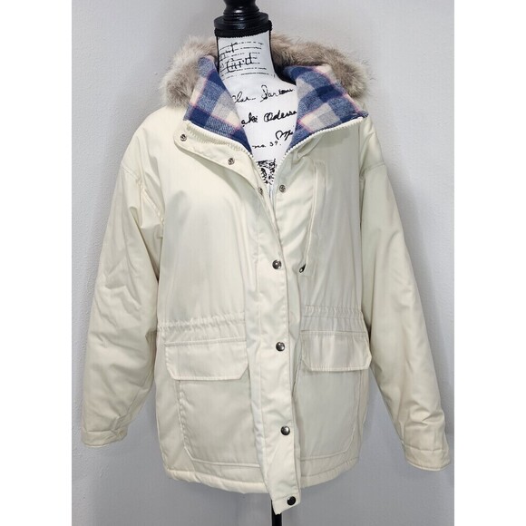 Woolrich Jackets & Blazers - Vtg Woolrich Parka Wool Blanket Lined Hood W Coyote Fur Made In USA Sz XL